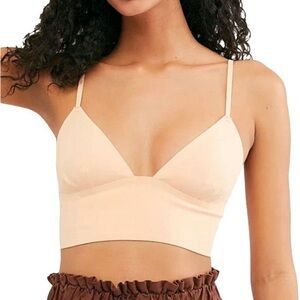 Free People Sage Longline Bralette Nude Medium